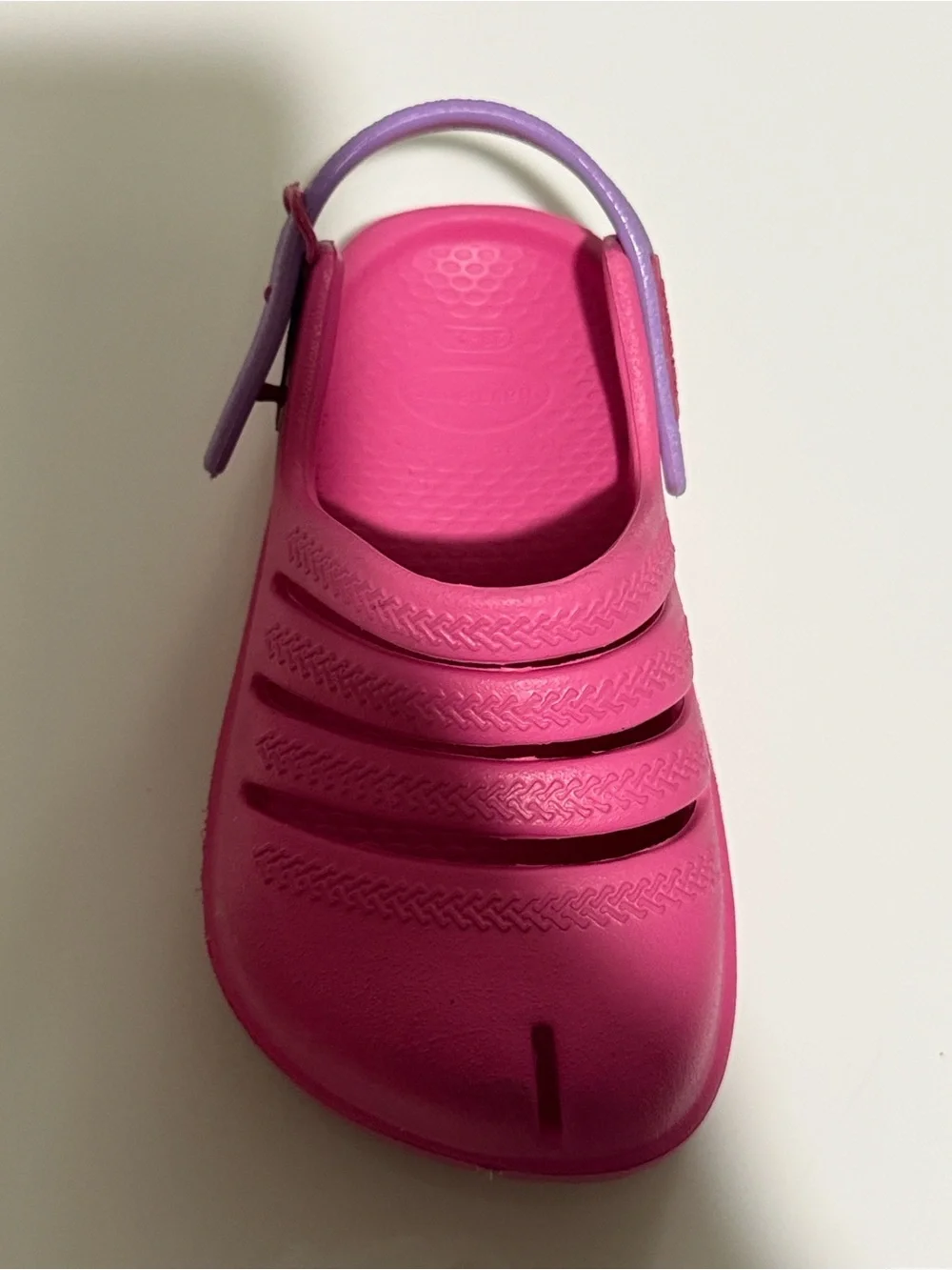Havaianas Bright Pink Kids Sandals with Lavender Heel Straps Sz 9C